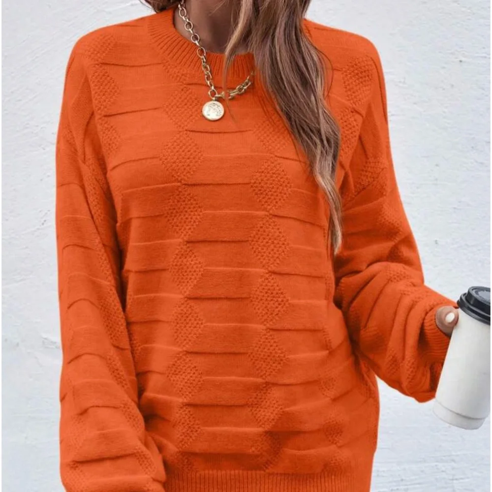New orange long sleeve soft sweater - Picture 3 of 7